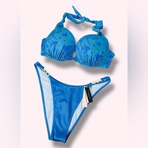 Victoria’s Secret Knotted Sexy Tee Push-Up Swim Top & Bikini Chain Bottom M